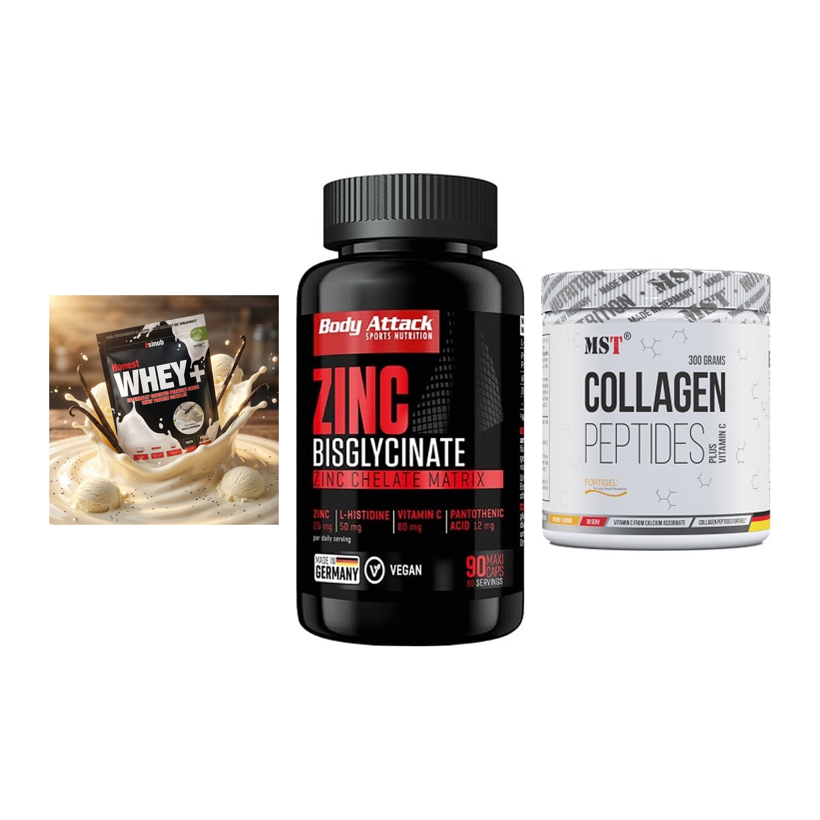 Regenerations-Set: Sinob Honest + Body Attack + MST Collagen – alle enthaltenen Artikel