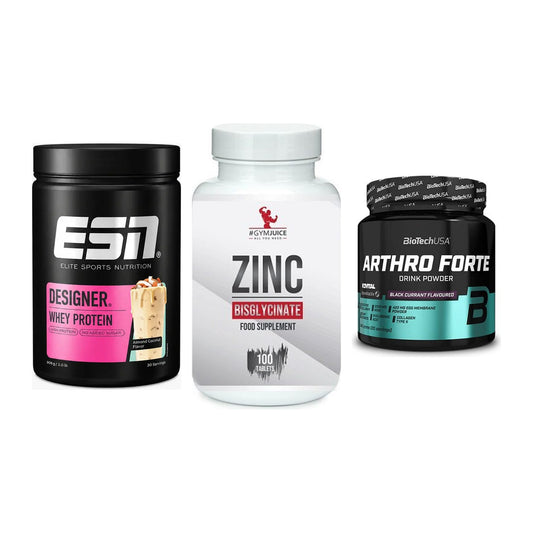 Regenerations-Set: ESN Designer + #GYMJUICE ZINC + BioTech Arthro – alle enthaltenen Artikel