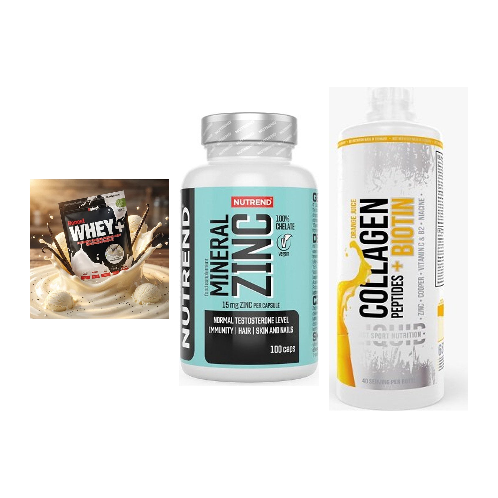 Regenerations-Set: Sinob Honest + Nutrend Zinc + MST Collagen – alle enthaltenen Artikel