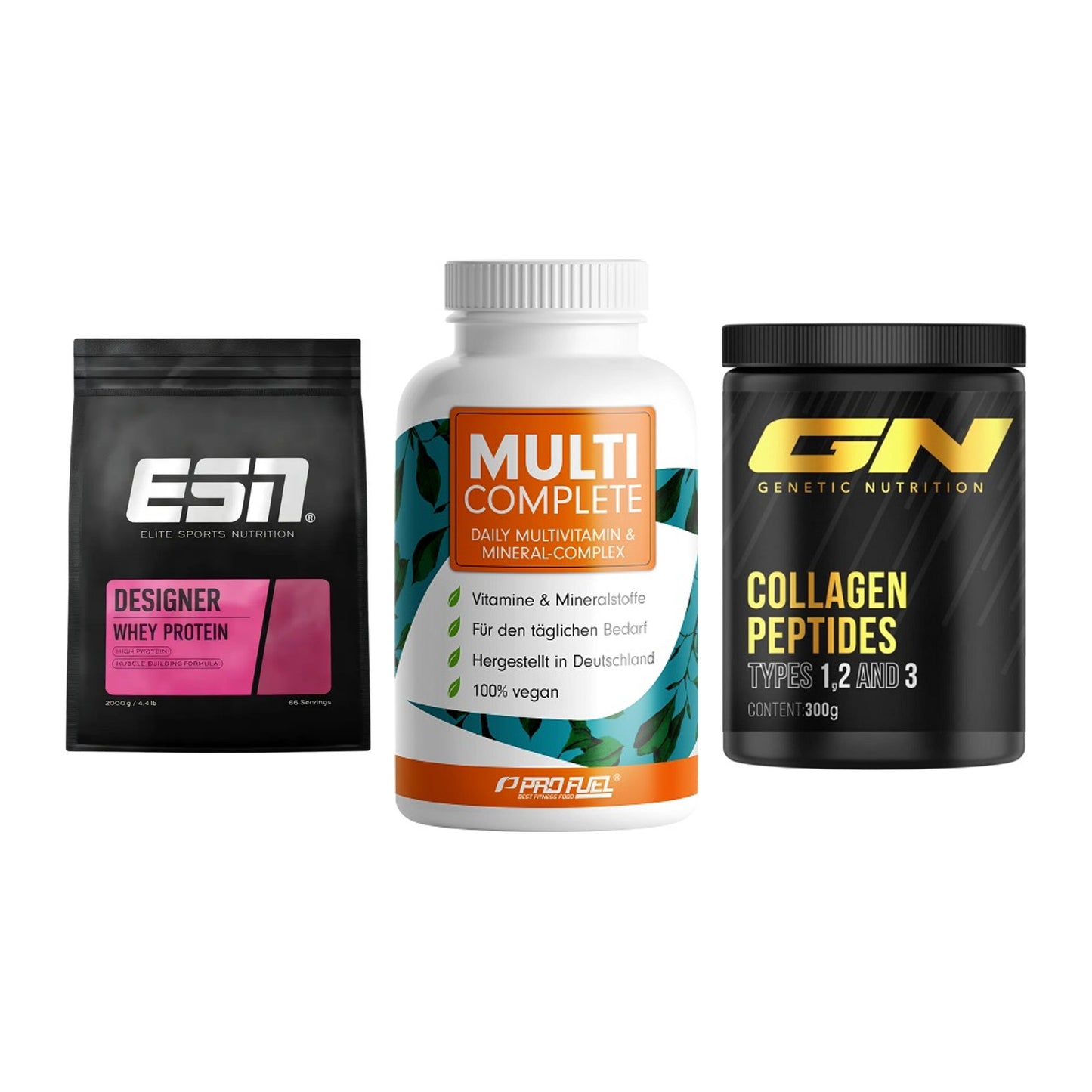 Regenerations-Set: ESN Designer + ProFuel MULTI + GN Peptan – alle enthaltenen Artikel