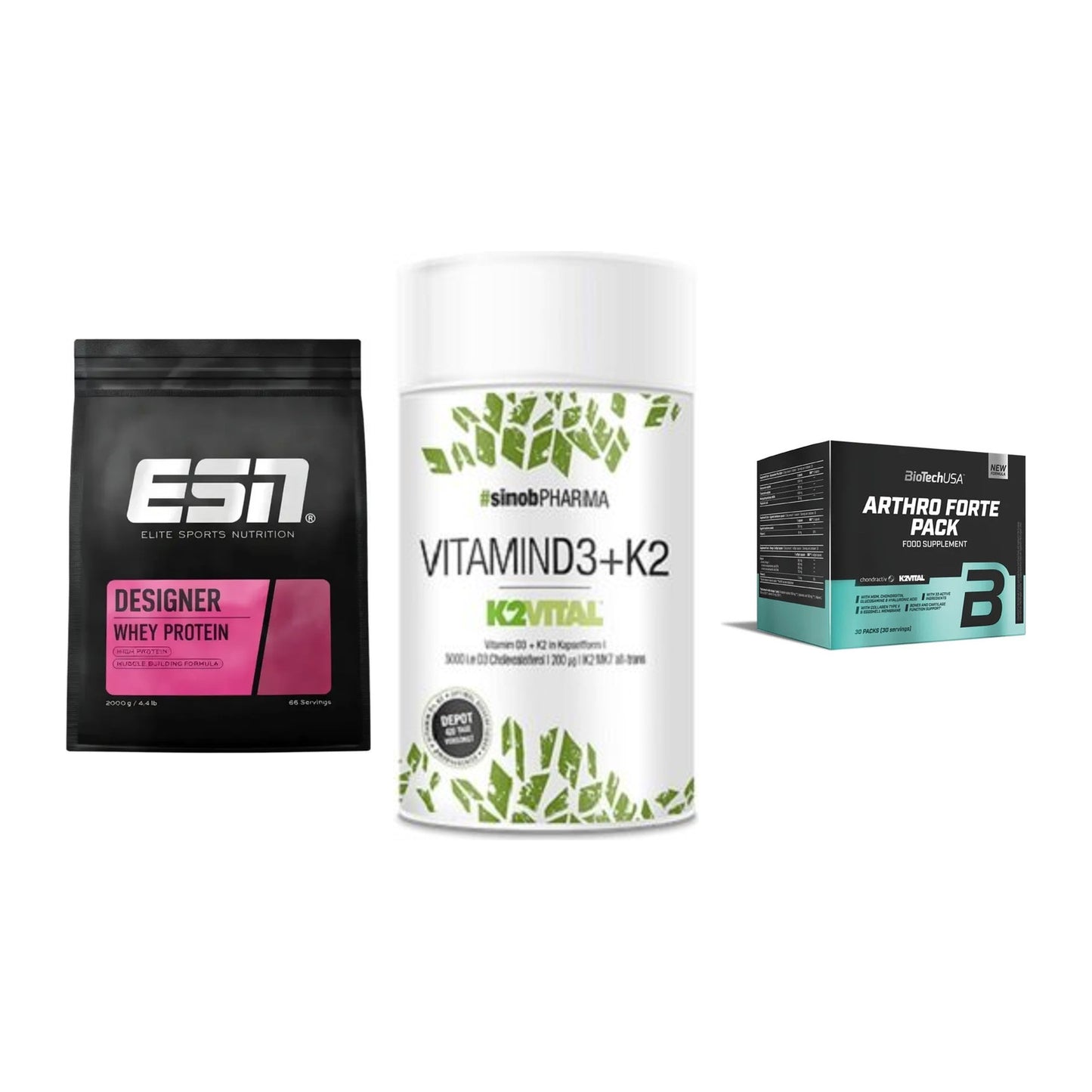 Regenerations-Set: ESN Designer + Sinob Vitamin + BioTech Arthro – alle enthaltenen Artikel