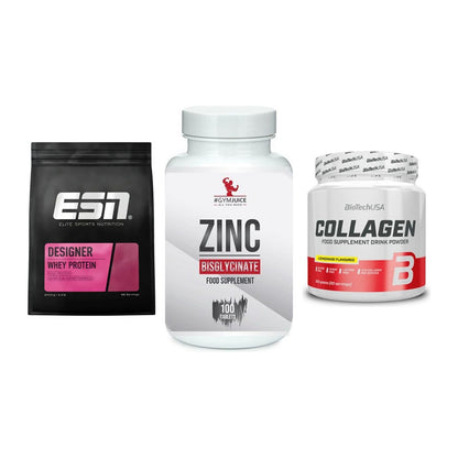 Regenerations-Set: ESN Designer + #GYMJUICE ZINC + BioTech Collage – alle enthaltenen Artikel