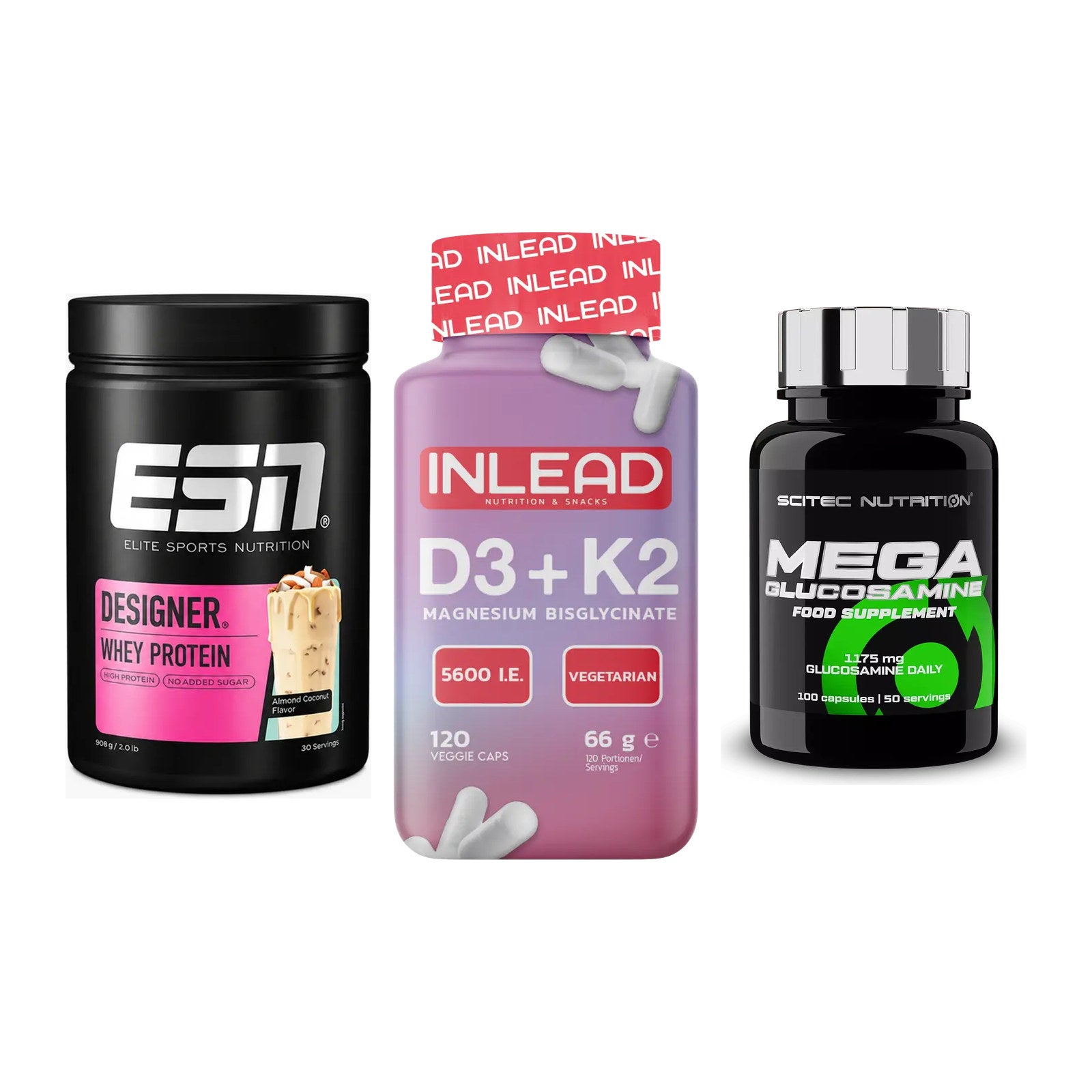 Regenerations-Set: ESN Designer + INLEAD Vitamin + Scitec Mega – alle enthaltenen Artikel