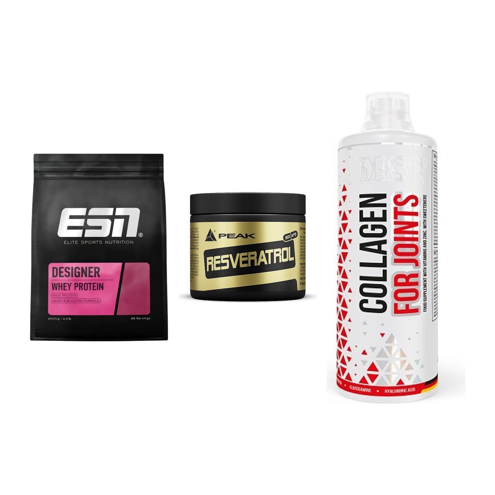 Regenerations-Set: ESN Designer + Peak Resveratro + MST Collagen – alle enthaltenen Artikel