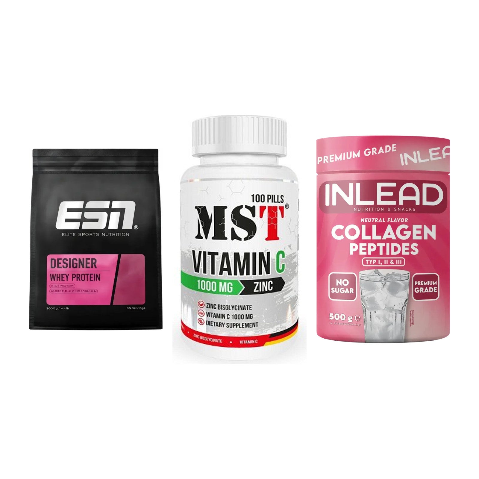 Regenerations-Set: ESN Designer + MST Vitamin C + INLEAD Collagen – alle enthaltenen Artikel
