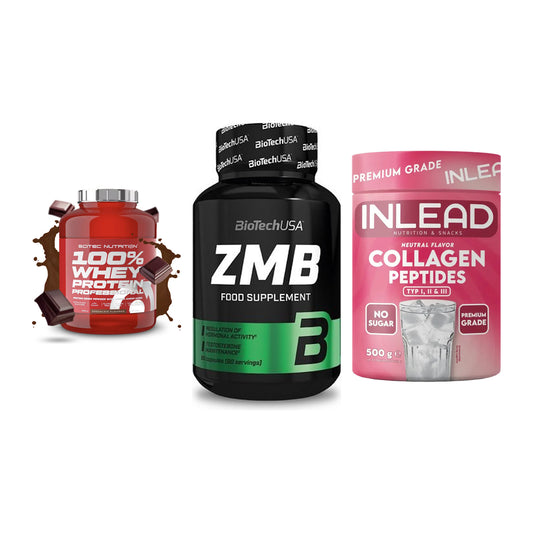 Regenerations-Set: Scitec 100% + BioTech ZMB + INLEAD Collagen – alle enthaltenen Artikel