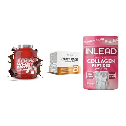 Regenerations-Set: Scitec 100% + BioTech Daily + INLEAD Collagen – alle enthaltenen Artikel