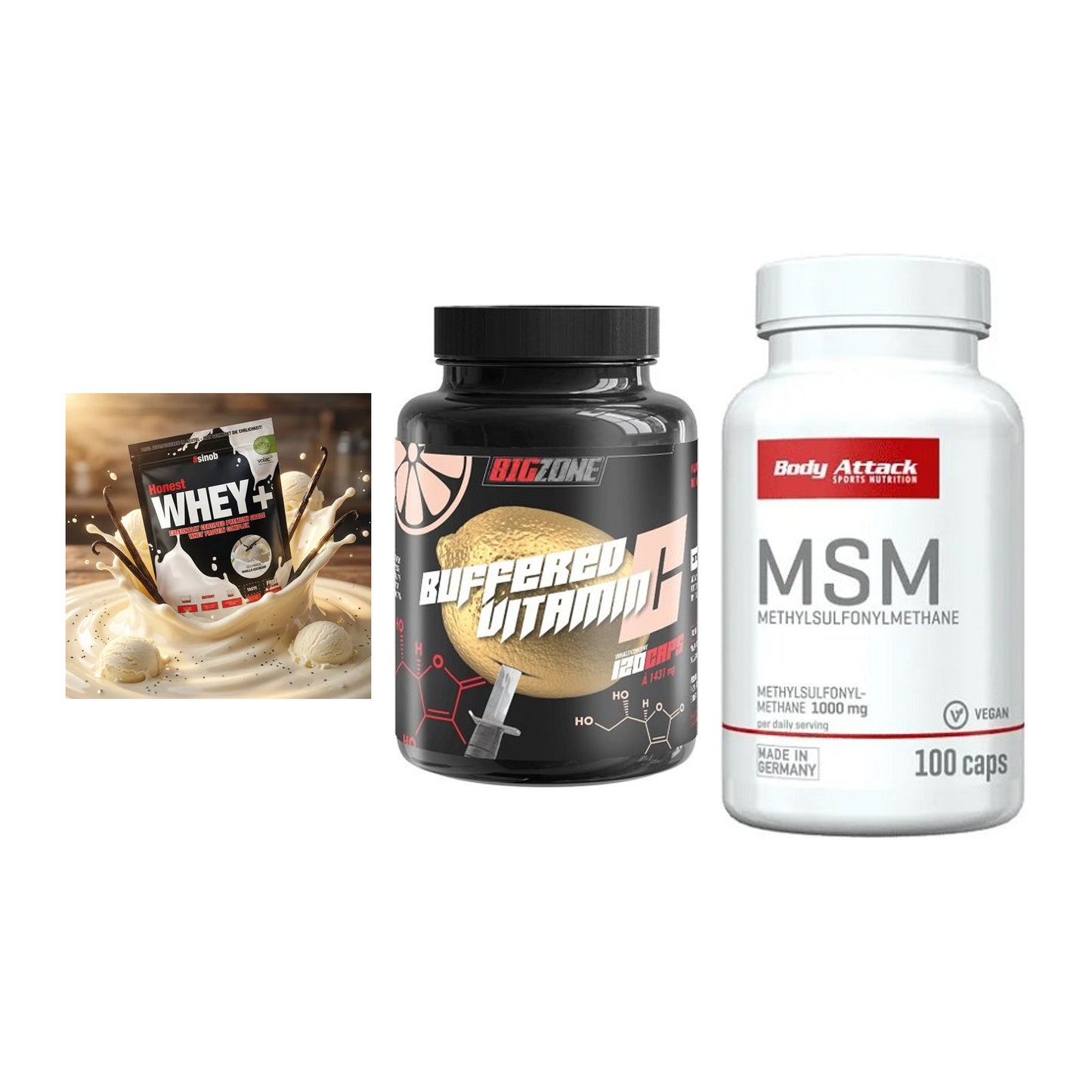 Regenerations-Set: Sinob Honest + Big Zone + Body Attack MSM – alle enthaltenen Artikel