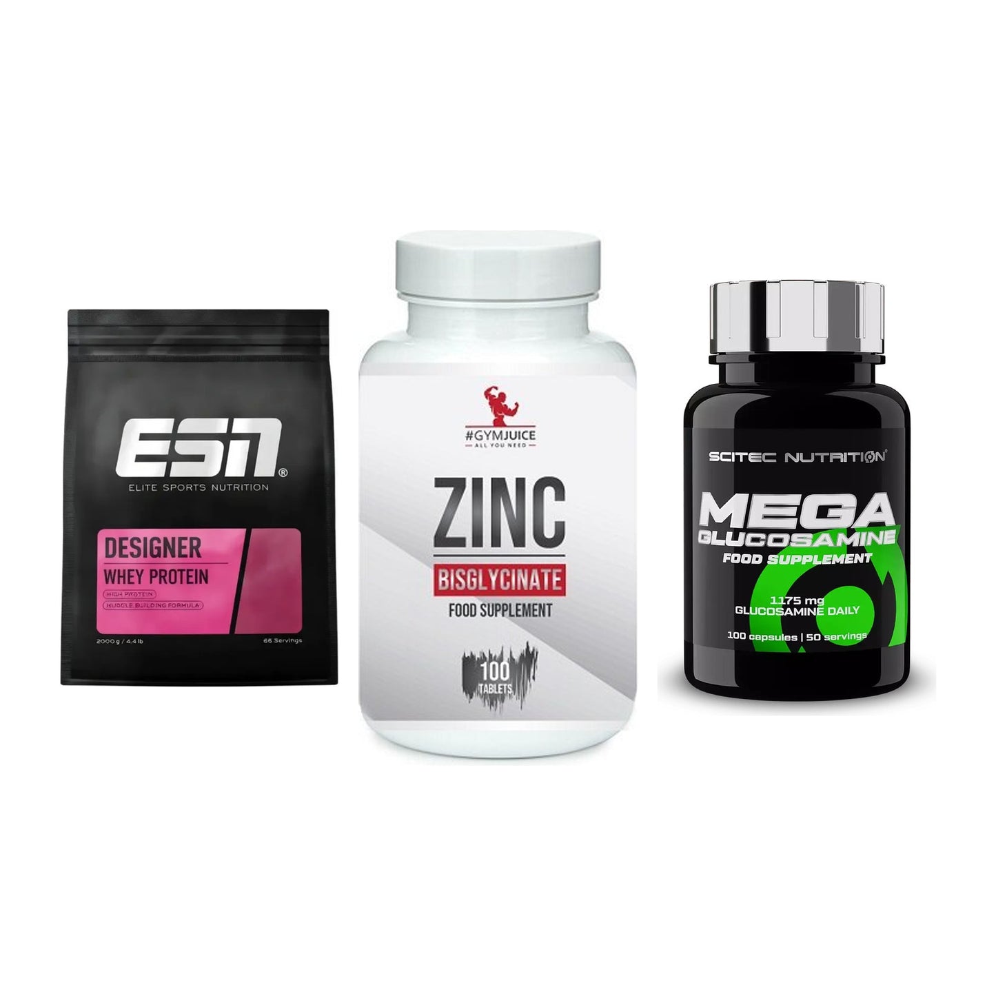 Regenerations-Set: ESN Designer + #GYMJUICE ZINC + Scitec Mega – alle enthaltenen Artikel