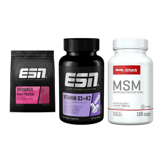 Regenerations-Set: ESN Designer + ESN Vitamin D3 + Body Attack MSM – alle enthaltenen Artikel