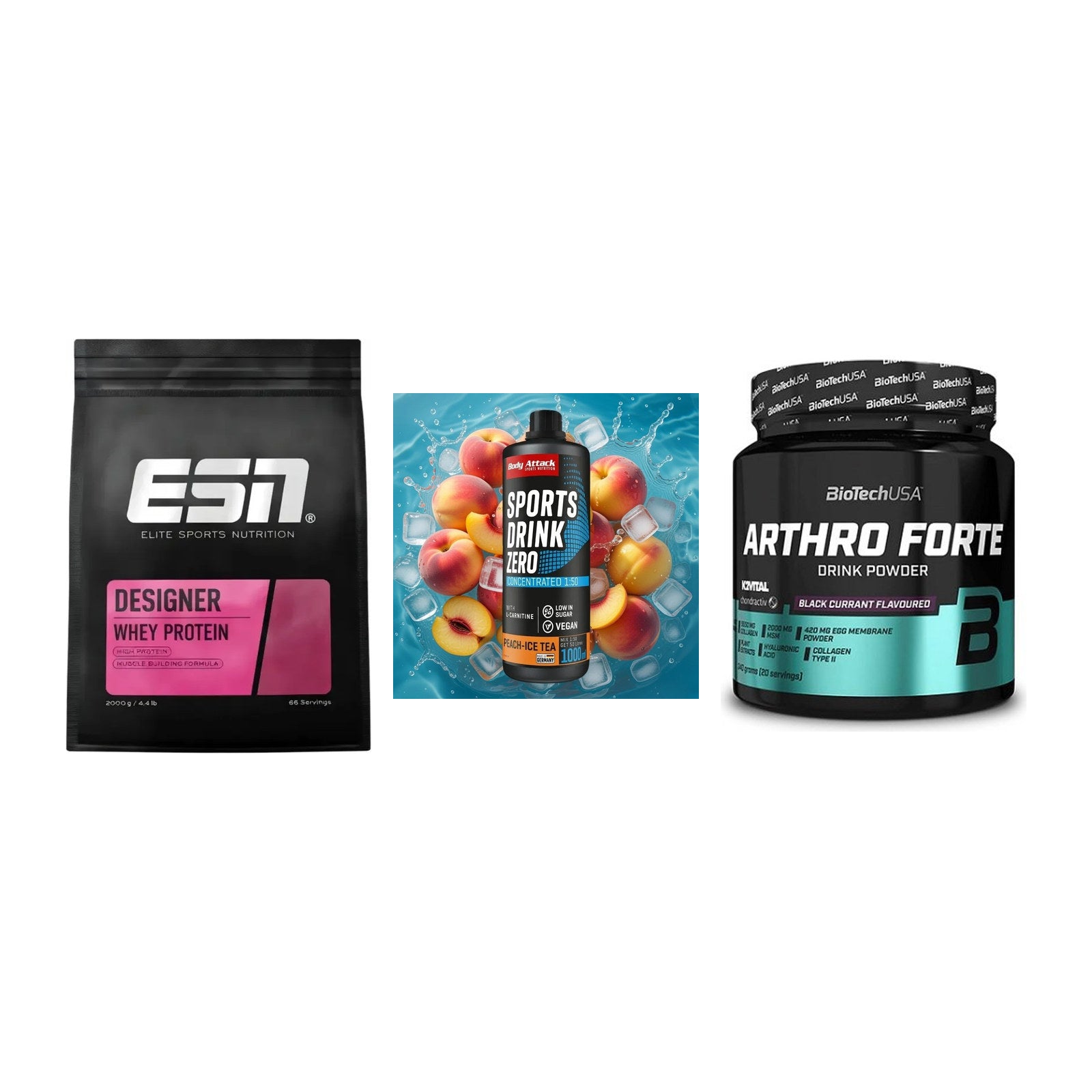 Regenerations-Set: ESN Designer + Body Attack + BioTech Arthro – alle enthaltenen Artikel