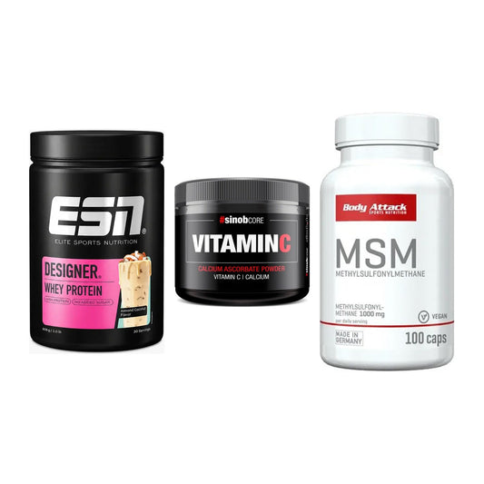 Regenerations-Set: ESN Designer + Sinob Vitamin C + Body Attack MSM – alle enthaltenen Artikel
