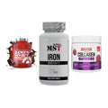 Regenerations-Set: Scitec 100% + MST Iron + Nutrend Collage – alle enthaltenen Artikel