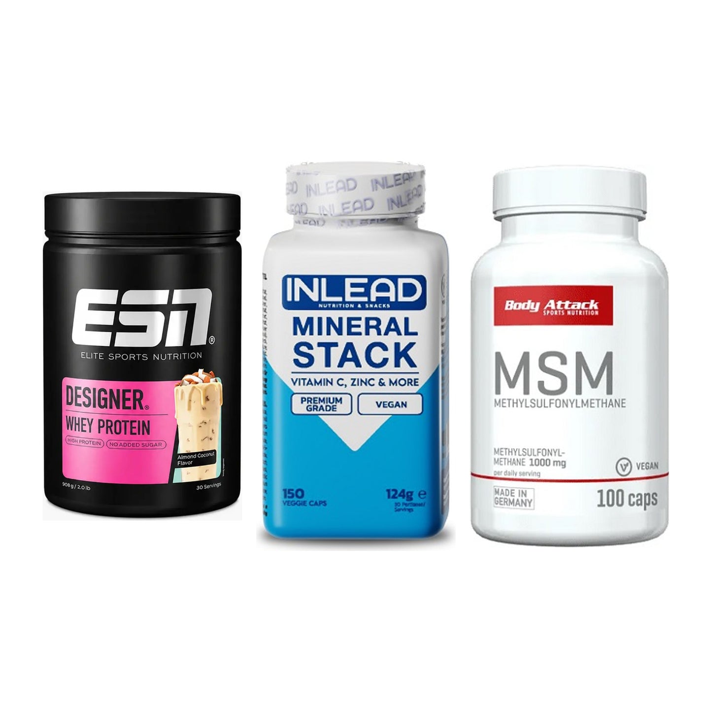 Regenerations-Set: ESN Designer + INLEAD Mineral + Body Attack MSM – alle enthaltenen Artikel