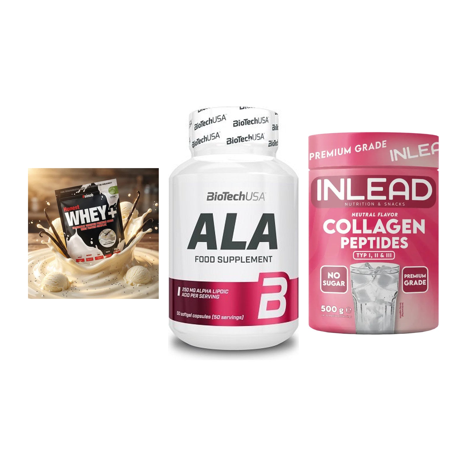 Regenerations-Set: Sinob Honest + BioTech ALA + INLEAD Collagen – alle enthaltenen Artikel