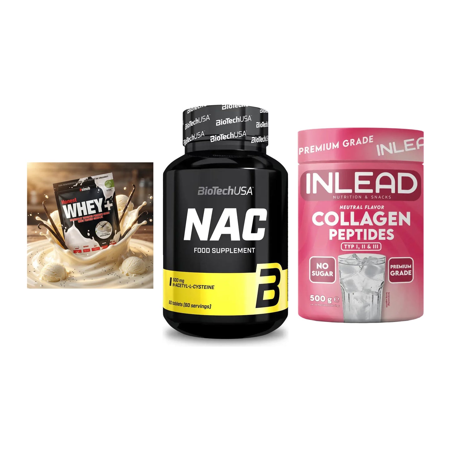 Regenerations-Set: Sinob Honest + BioTech NAC + INLEAD Collagen – alle enthaltenen Artikel