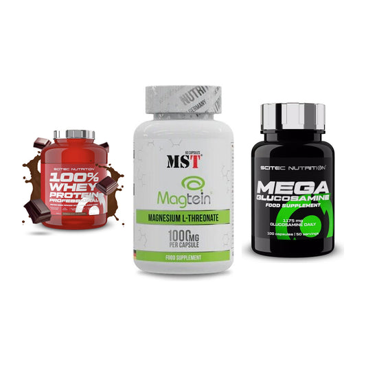 Regenerations-Set: Scitec 100% + MST Magnesium + Scitec Mega – alle enthaltenen Artikel