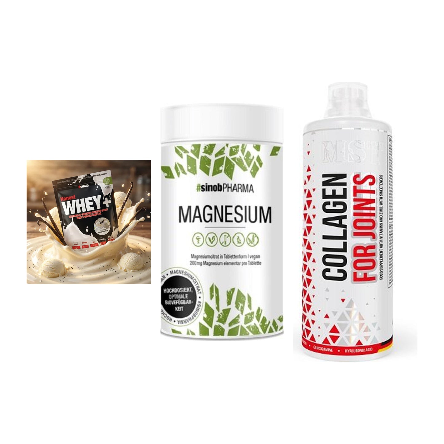 Regenerations-Set: Sinob Honest + Sinob Magnesium + MST Collagen – alle enthaltenen Artikel