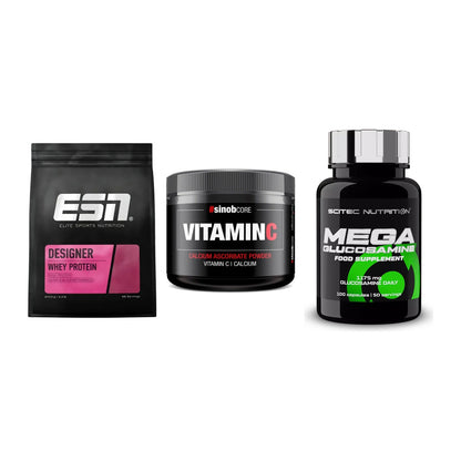 Regenerations-Set: ESN Designer + Sinob Vitamin C + Scitec Mega – alle enthaltenen Artikel