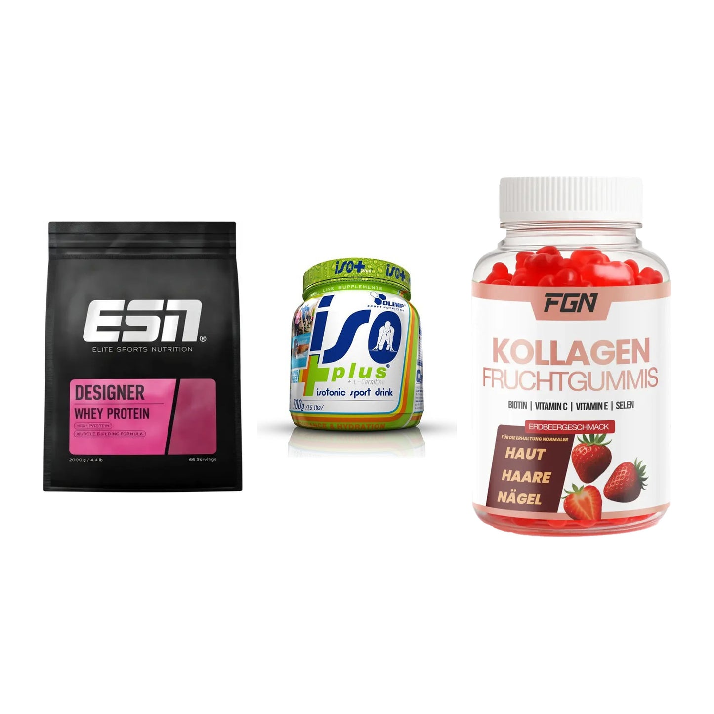 Regenerations-Set: ESN Designer + Olimp Iso Plus + FGN Kollagen 60 – alle enthaltenen Artikel