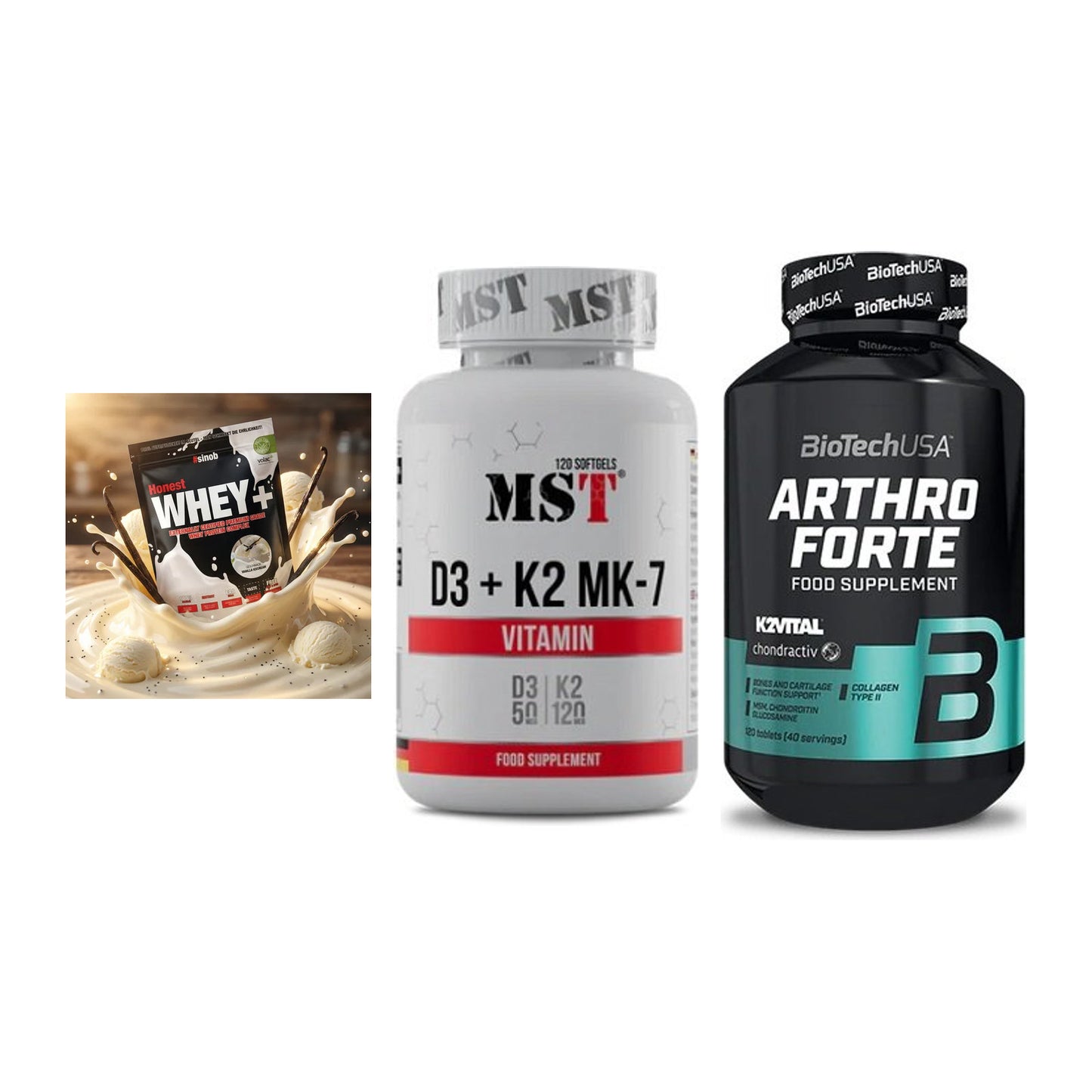 Regenerations-Set: Sinob Honest + MST Vitamin D3 + BioTech Arthro – alle enthaltenen Artikel