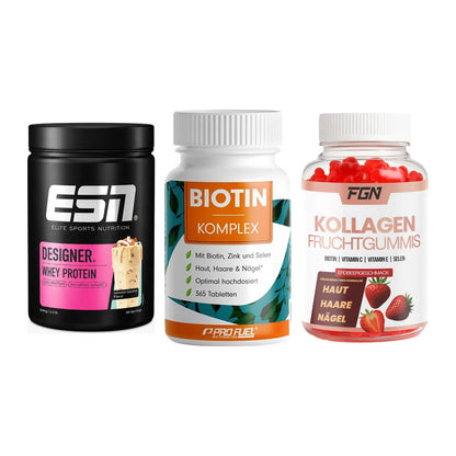 Regenerations-Set: ESN Designer + ProFuel BIOTIN + FGN Kollagen 60 – alle enthaltenen Artikel