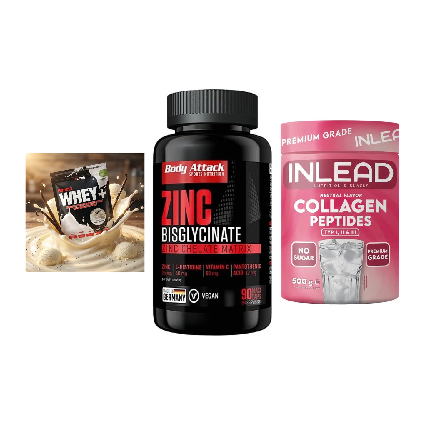 Regenerations-Set: Sinob Honest + Body Attack + INLEAD Collagen – alle enthaltenen Artikel