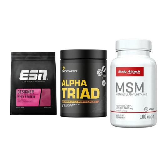 Regenerations-Set: ESN Designer + Dedicated Alpha + Body Attack MSM – alle enthaltenen Artikel