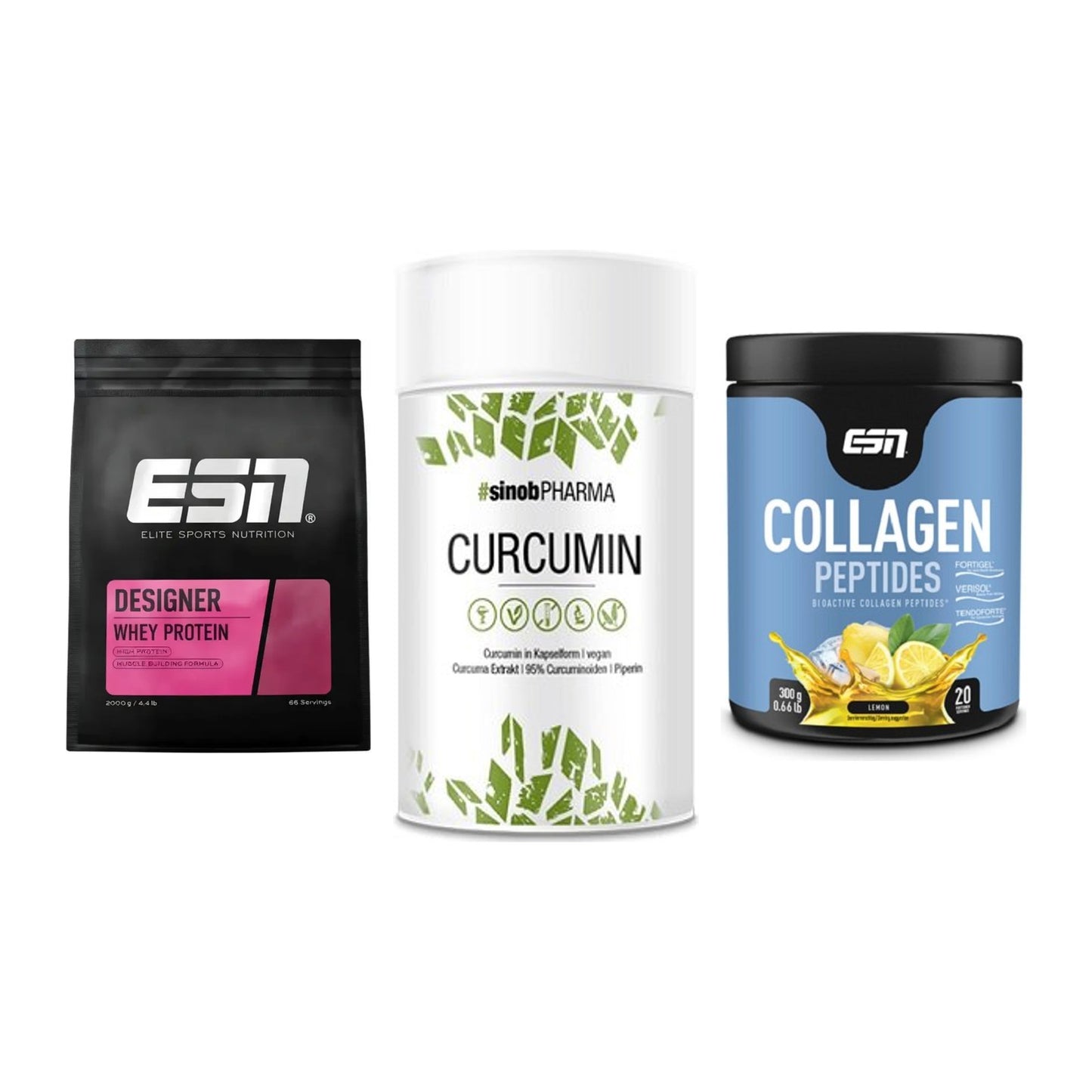 Regenerations-Set: ESN Designer + Sinob Curcumin + ESN Collagen – alle enthaltenen Artikel
