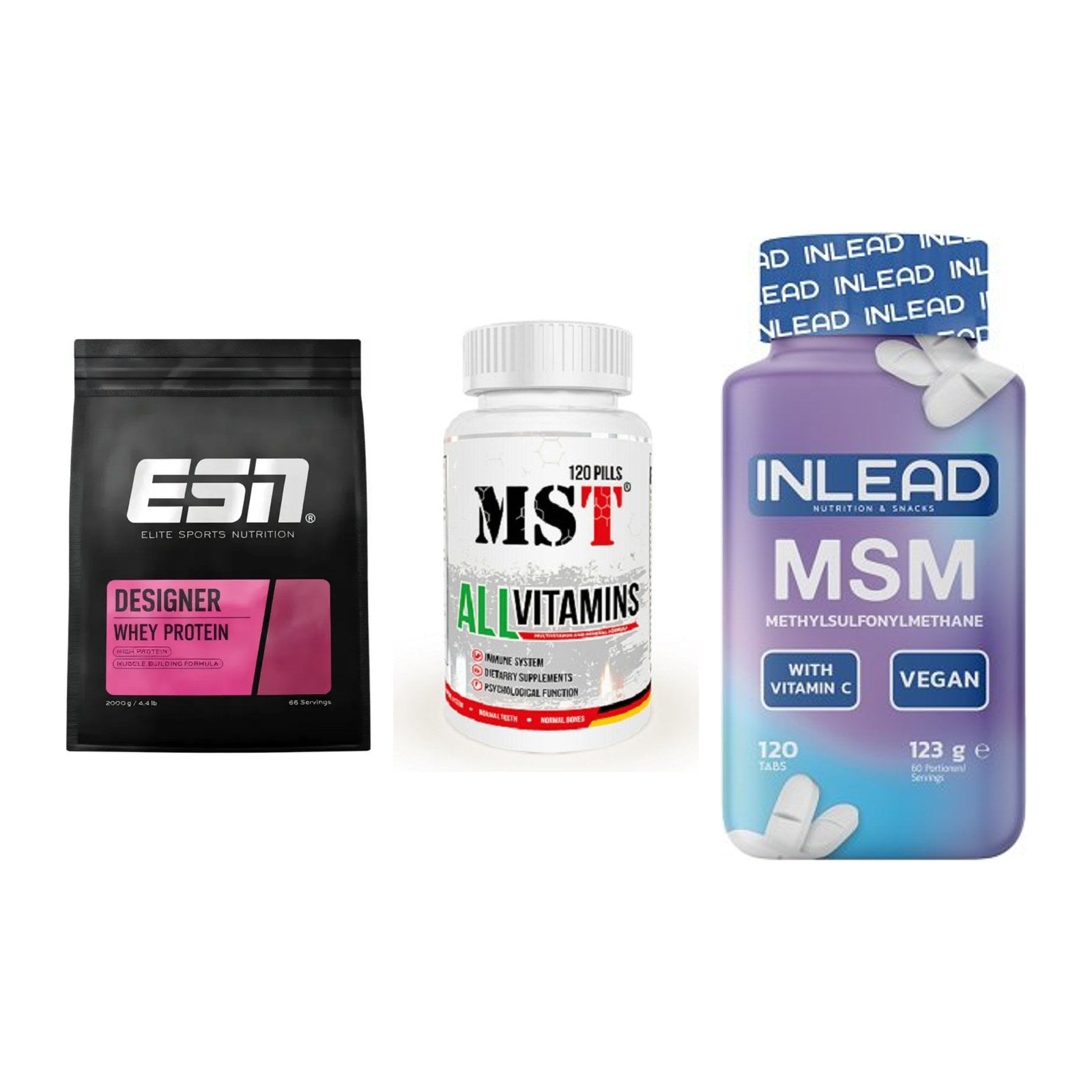Regenerations-Set: ESN Designer + MST All Vitamin + INLEAD MSM – alle enthaltenen Artikel