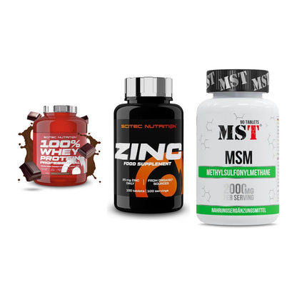 Regenerations-Set: Scitec 100% + Scitec Zinc + MST MSM 2000 / – alle enthaltenen Artikel