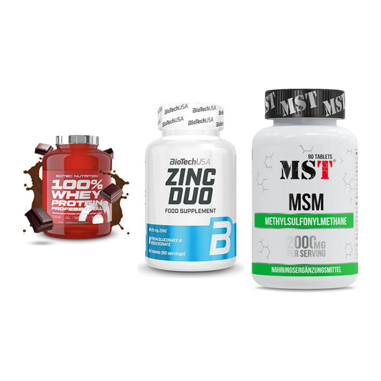 Regenerations-Set: Scitec 100% + BioTech Zinc + MST MSM 2000 / – alle enthaltenen Artikel