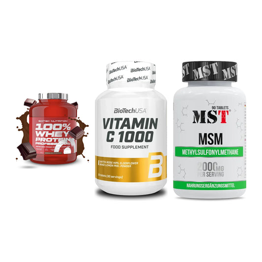 Regenerations-Set: Scitec 100% + BioTech Vitamin + MST MSM 2000 / – alle enthaltenen Artikel