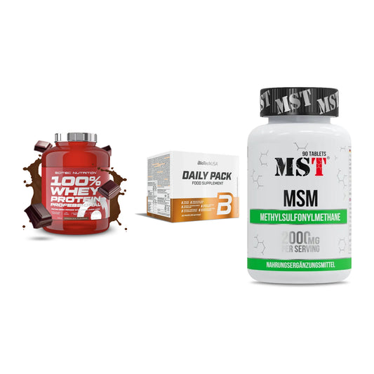 Regenerations-Set: Scitec 100% + BioTech Daily + MST MSM 2000 / – alle enthaltenen Artikel