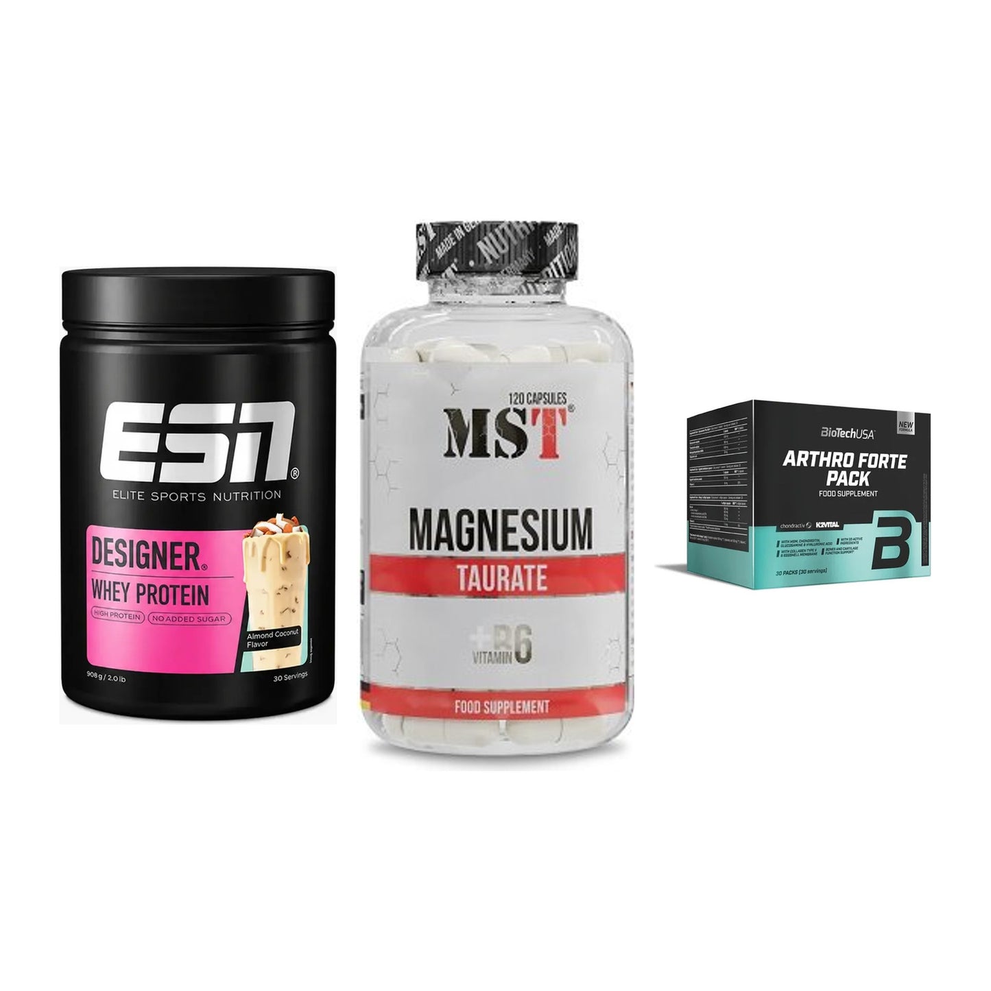 Regenerations-Set: ESN Designer + MST Magnesium + BioTech Arthro – alle enthaltenen Artikel