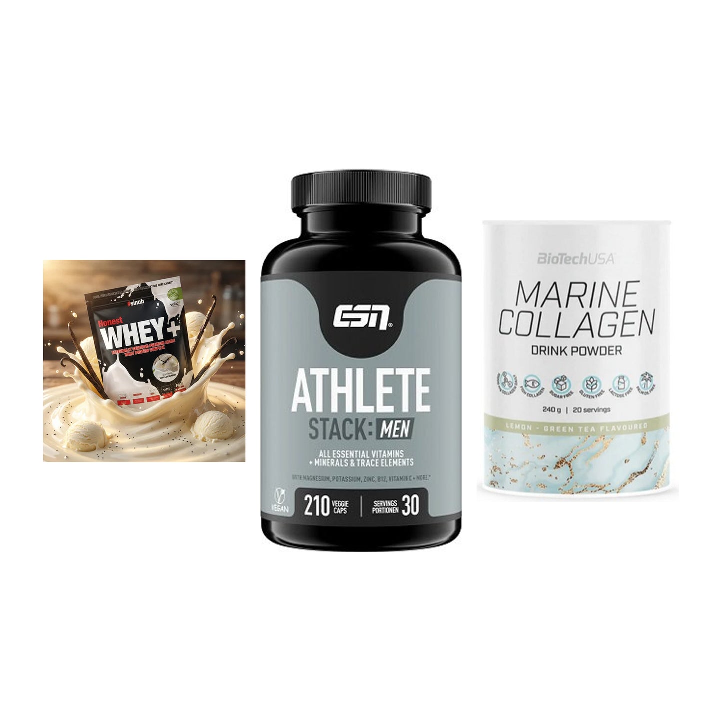 Regenerations-Set: Sinob Honest + ESN Athlete + BioTech Marine – alle enthaltenen Artikel
