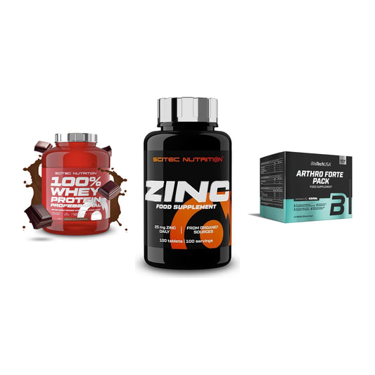 Regenerations-Set: Scitec 100% + Scitec Zinc + BioTech Arthro – alle enthaltenen Artikel