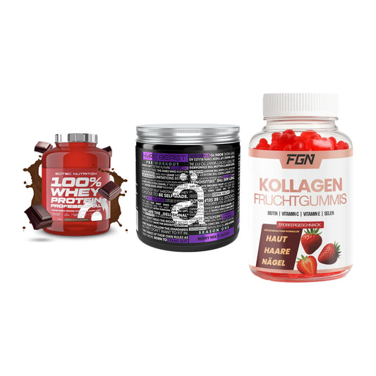 Regenerations-Set: Scitec 100% + Nanosupps Hype + FGN Kollagen 60 – alle enthaltenen Artikel