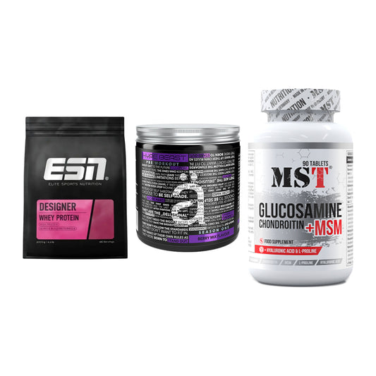 Regenerations-Set: ESN Designer + Nanosupps Hype + MST Glucosamine – alle enthaltenen Artikel