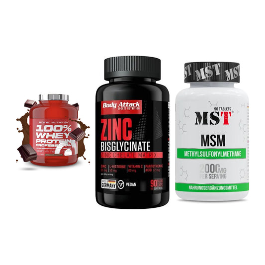 Regenerations-Set: Scitec 100% + Body Attack + MST MSM 2000 / – alle enthaltenen Artikel