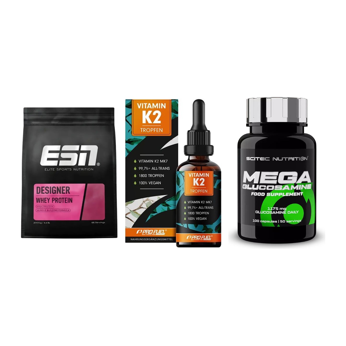 Regenerations-Set: ESN Designer + ProFuel Vitamin + Scitec Mega – alle enthaltenen Artikel