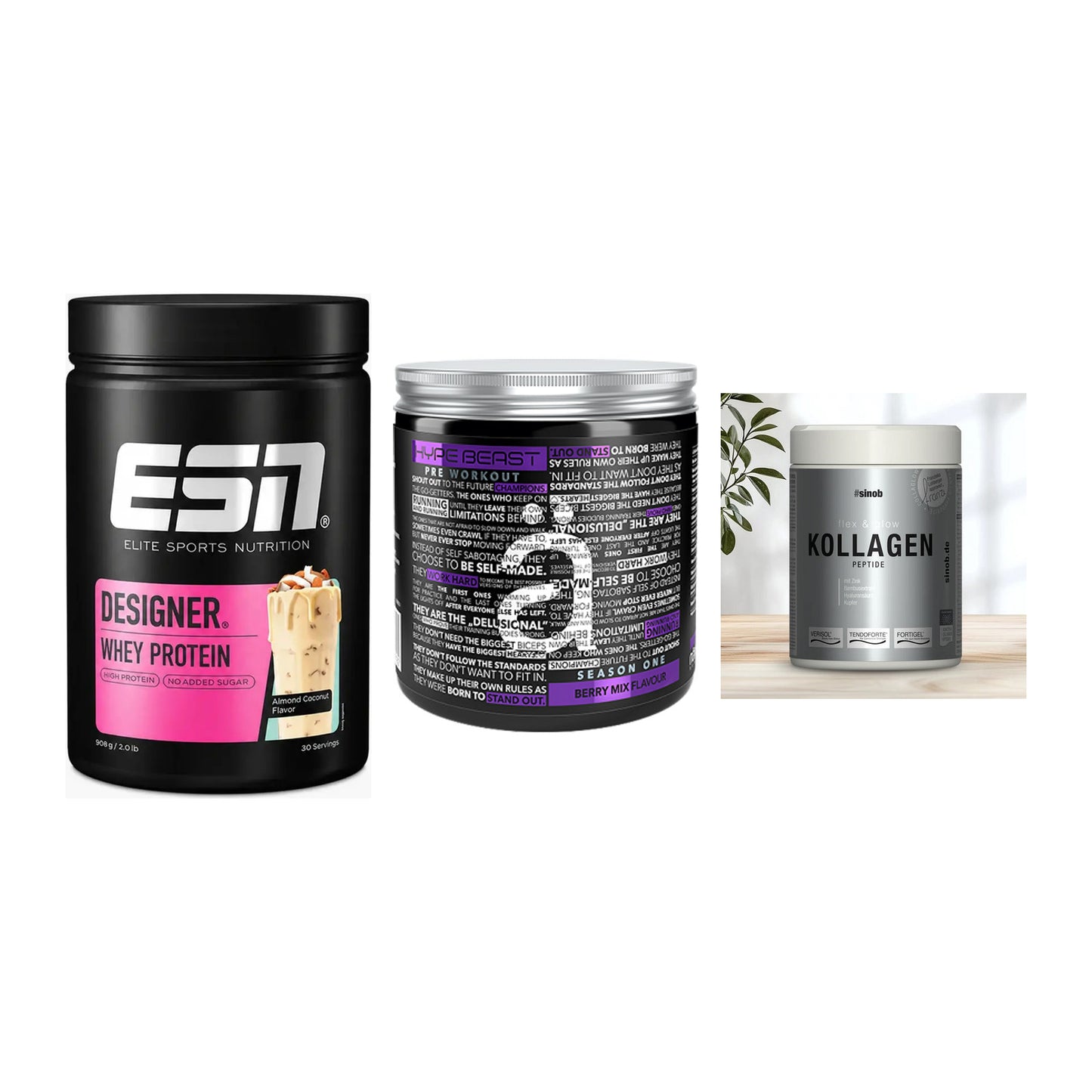 Regenerations-Set: ESN Designer + Nanosupps Hype + Sinob Kollagen – alle enthaltenen Artikel