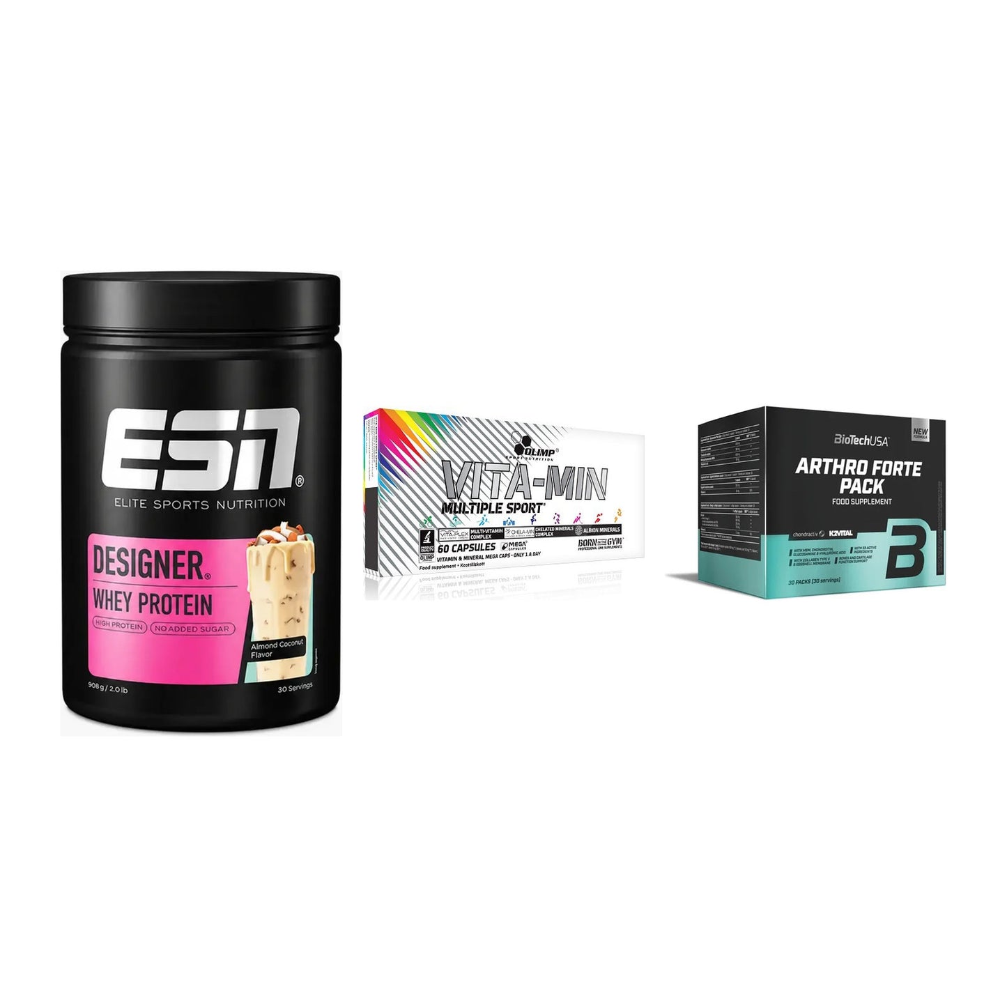 Regenerations-Set: ESN Designer + Olimp Vita-Min + BioTech Arthro – alle enthaltenen Artikel