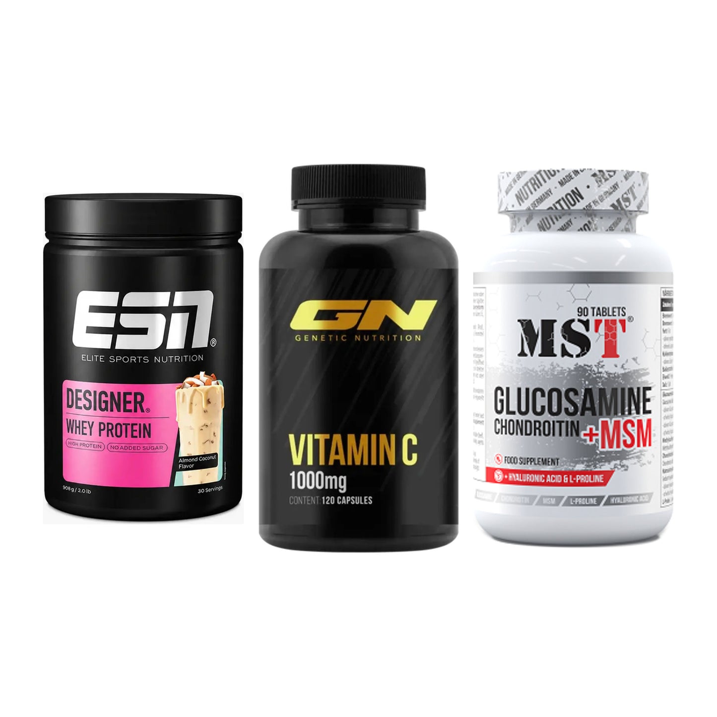 Regenerations-Set: ESN Designer + GN Vitamin C + MST Glucosamine – alle enthaltenen Artikel