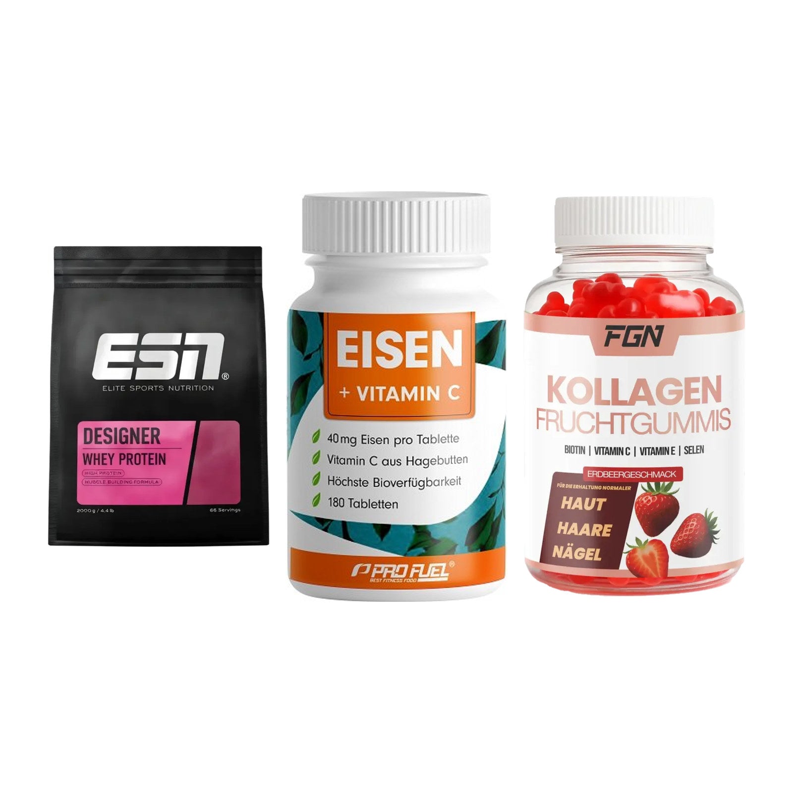 Regenerations-Set: ESN Designer + ProFuel EISEN + FGN Kollagen 60 – alle enthaltenen Artikel