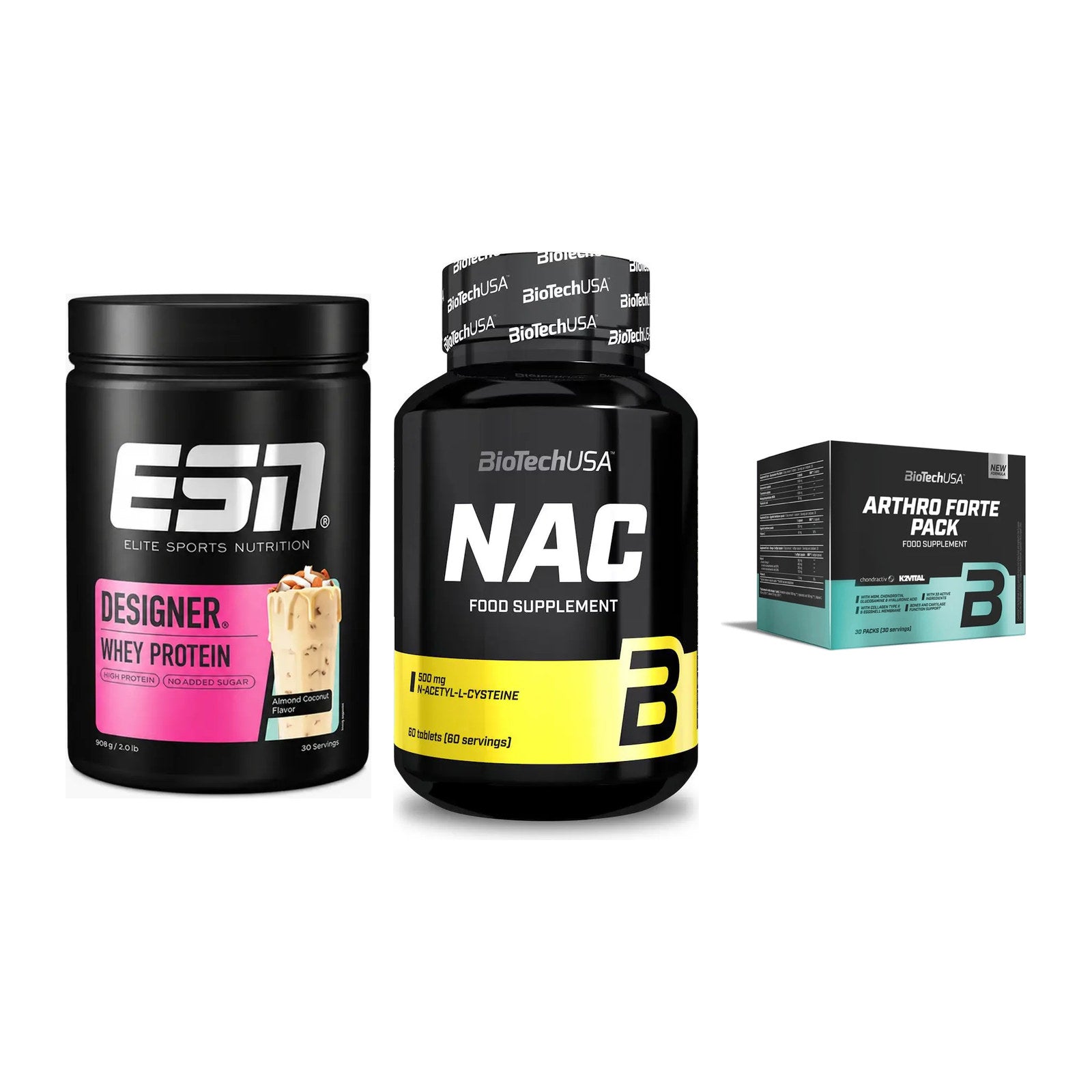 Regenerations-Set: ESN Designer + BioTech NAC + BioTech Arthro – alle enthaltenen Artikel