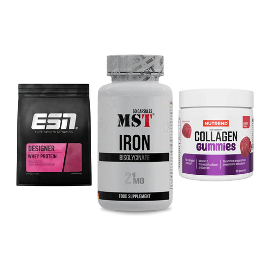 Regenerations-Set: ESN Designer + MST Iron + Nutrend Collage – alle enthaltenen Artikel