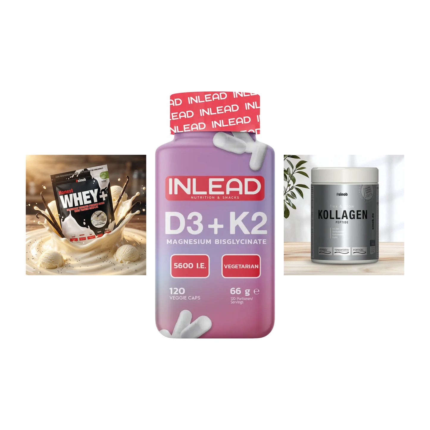 Regenerations-Set: Sinob Honest + INLEAD Vitamin + Sinob Kollagen – alle enthaltenen Artikel