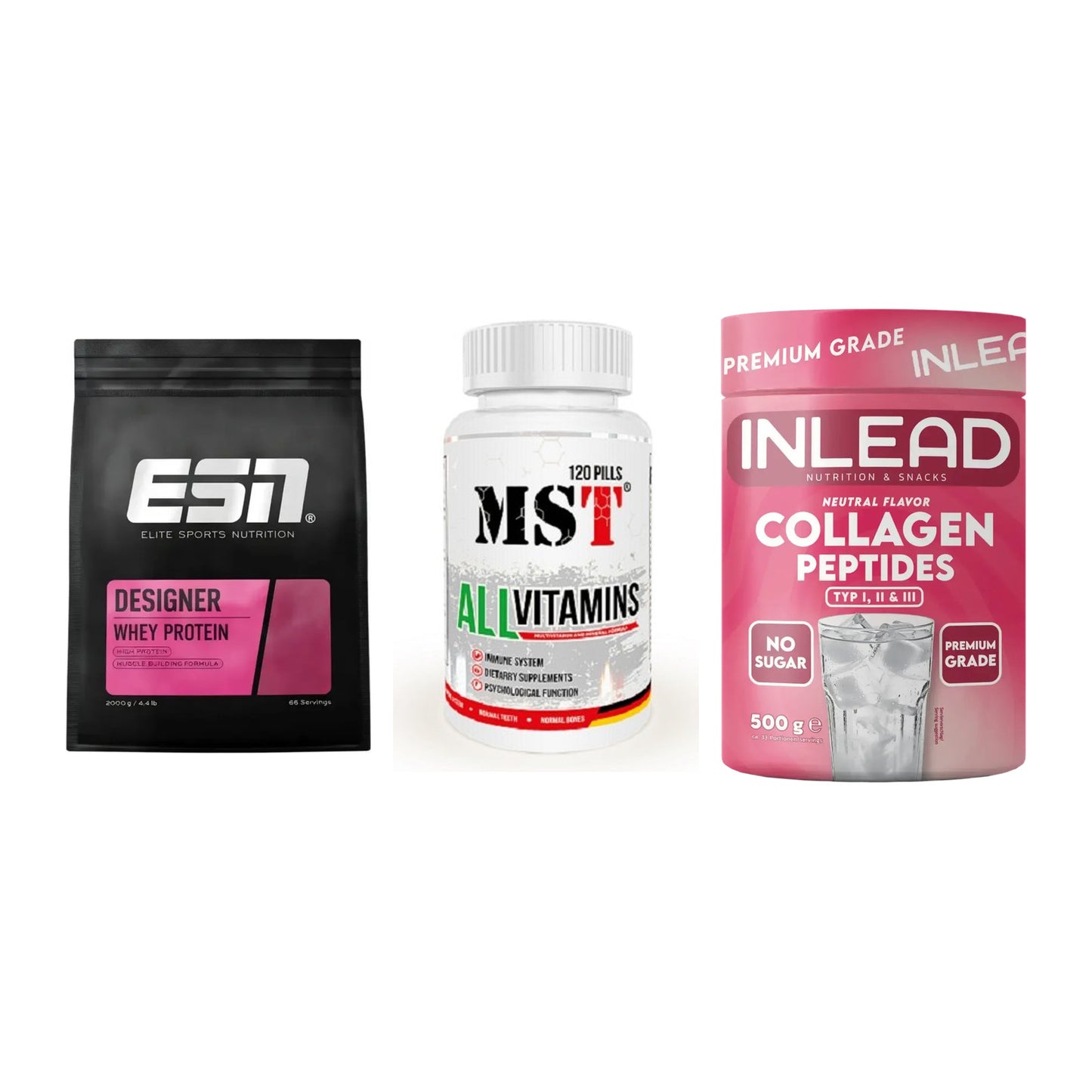 Regenerations-Set: ESN Designer + MST All Vitamin + INLEAD Collagen – alle enthaltenen Artikel