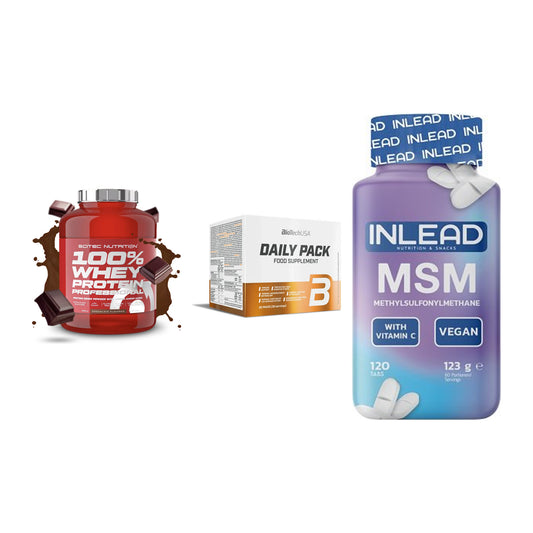 Regenerations-Set: Scitec 100% + BioTech Daily + INLEAD MSM – alle enthaltenen Artikel